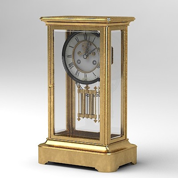 classic antique fireplace 3d max - classic antique fireplace clock by shop3ds
